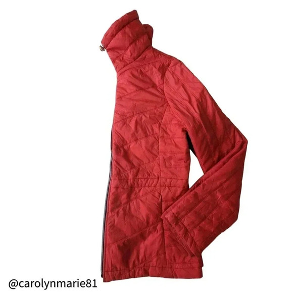 GUESS Women's Red Packable Quilted Puffer Jacket Size M Full Zip - Picture 1 of 11